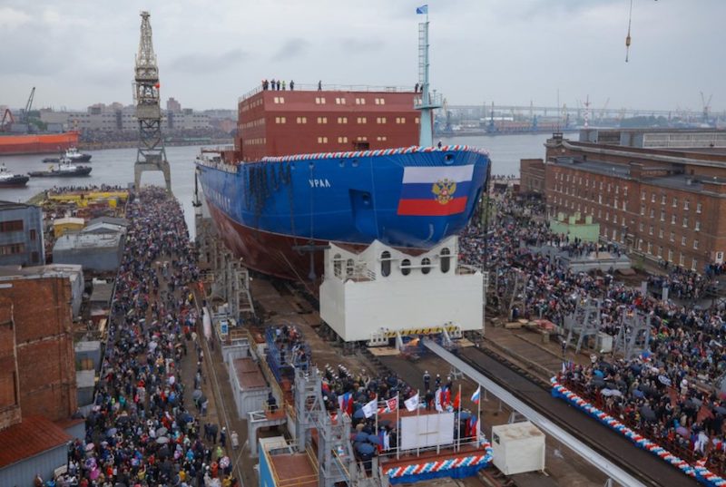 russia launches nuclear powered icebreaker for arctic operations 1024x687